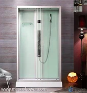 Alleenstaande Rechthoekige Doucheruimte Met Schuifdeur Deur