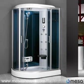 Hoek R-vorm Laagbak Douche Cabine Stoomruimte M-505-CS (L)