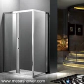 Tempered Glass Douche Cabine Met Stainless Steel Frame