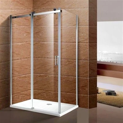 Badkamer glazen schuifdeur met douche