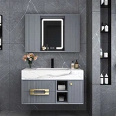 Moderne houten badkamer ijdelheid
